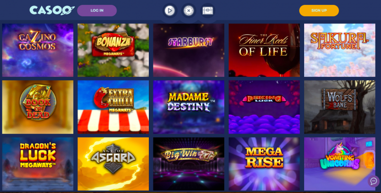 Casoo Casino Games Selection