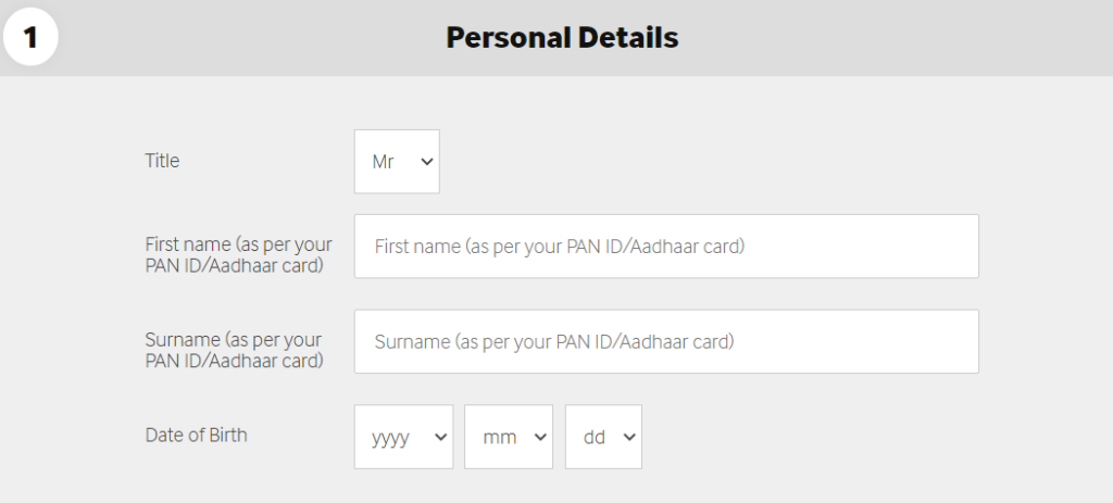 Betway Personal details