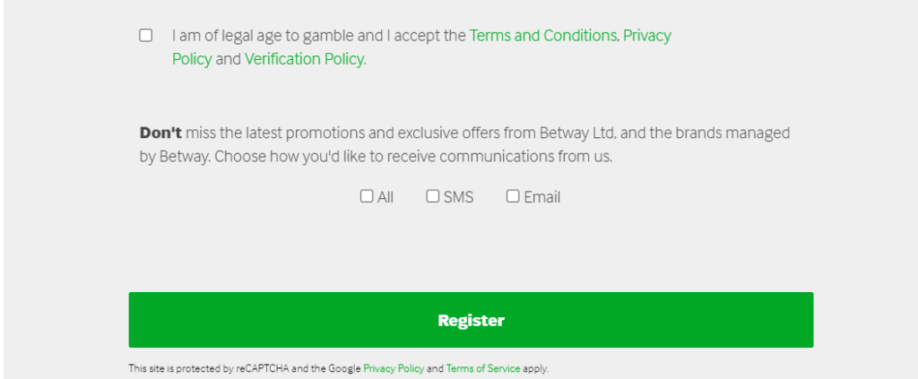 promotional offers in betway