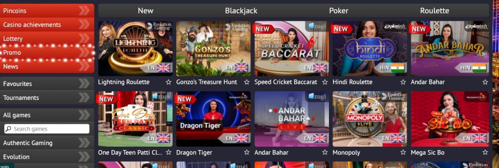 Pin-Up INDIA LIVE CASINO