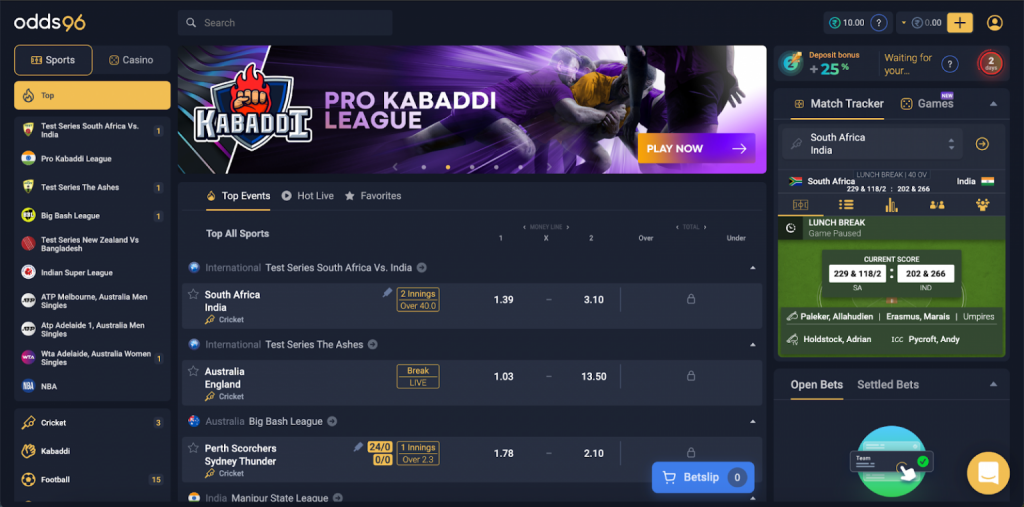 odds96 deposit method