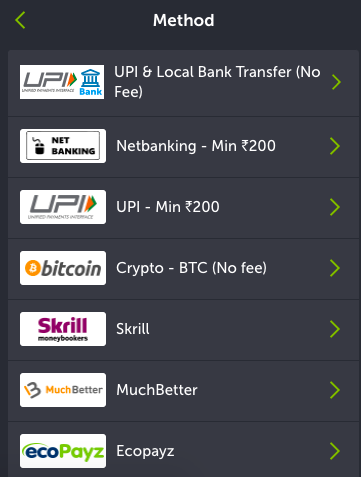 Deposit Methods