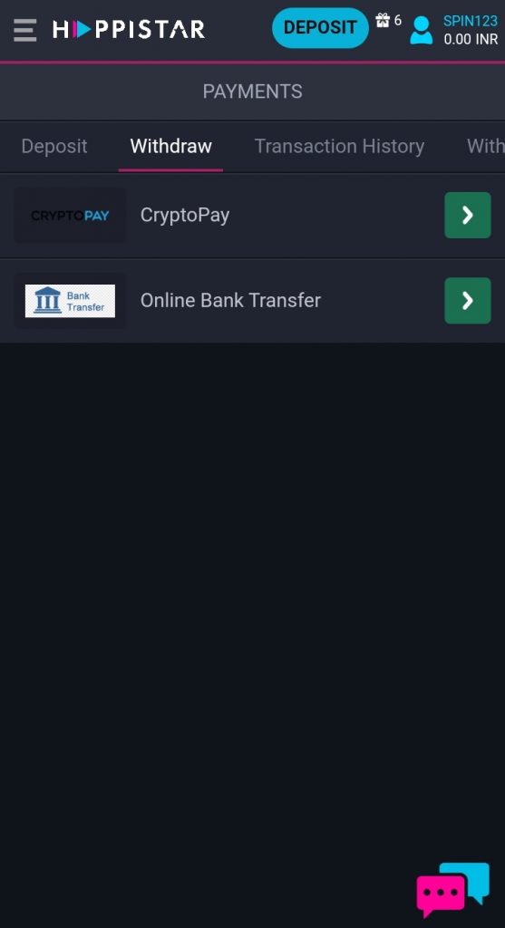 Happistar Withdrawal Methods