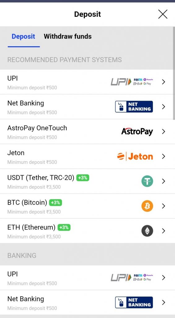 betmaster deposit method