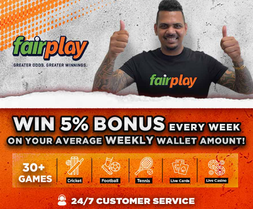 Get a 5% Bonus every week at Fairplay India