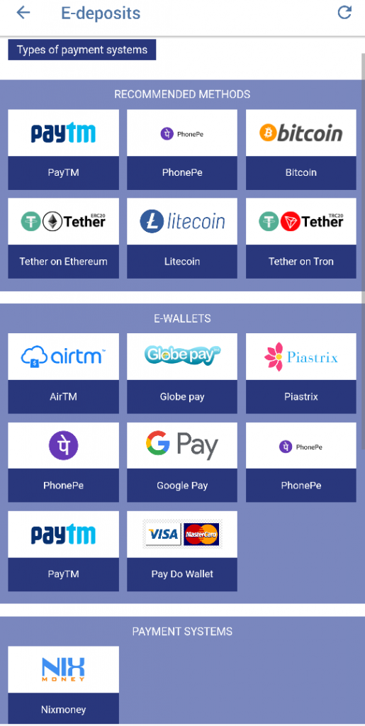 Deposit Methods on Paripesa