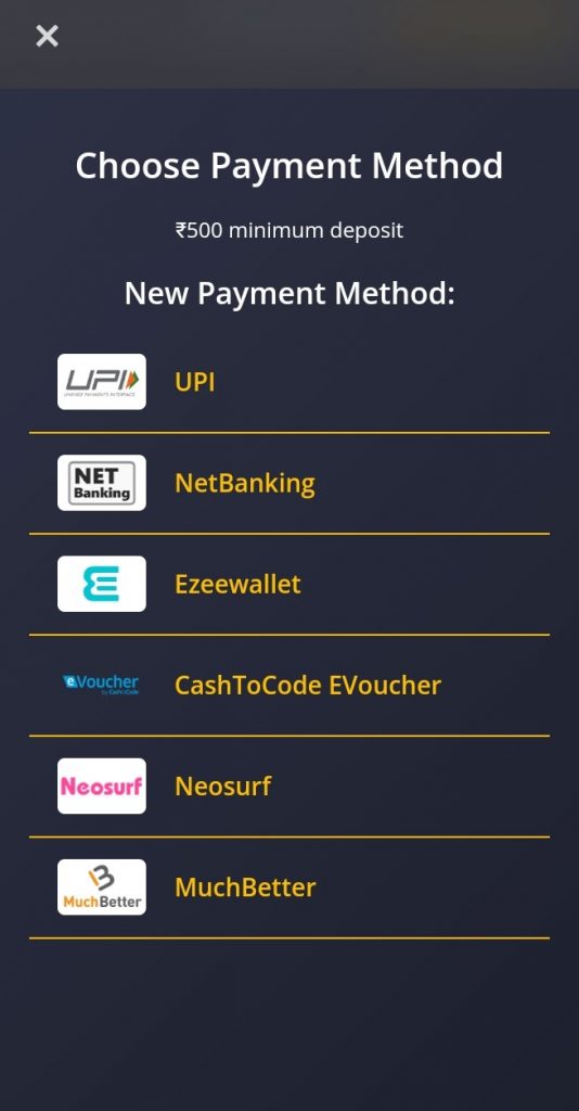 Deposit Methods at 21 Casino