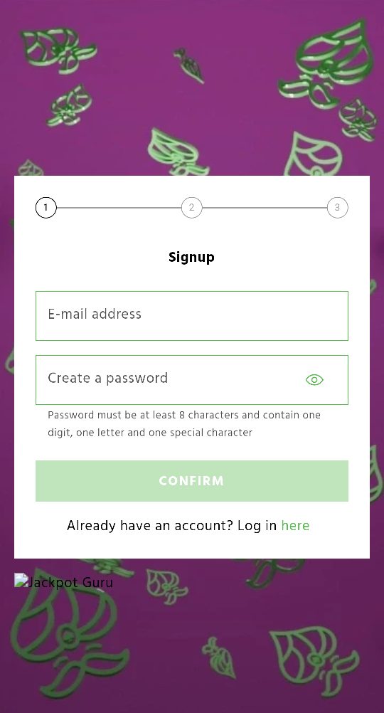 Signup Process at Jackpot Guru