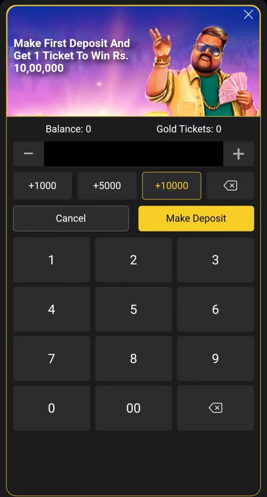 Screenshot of Making a Deposit at 24betting