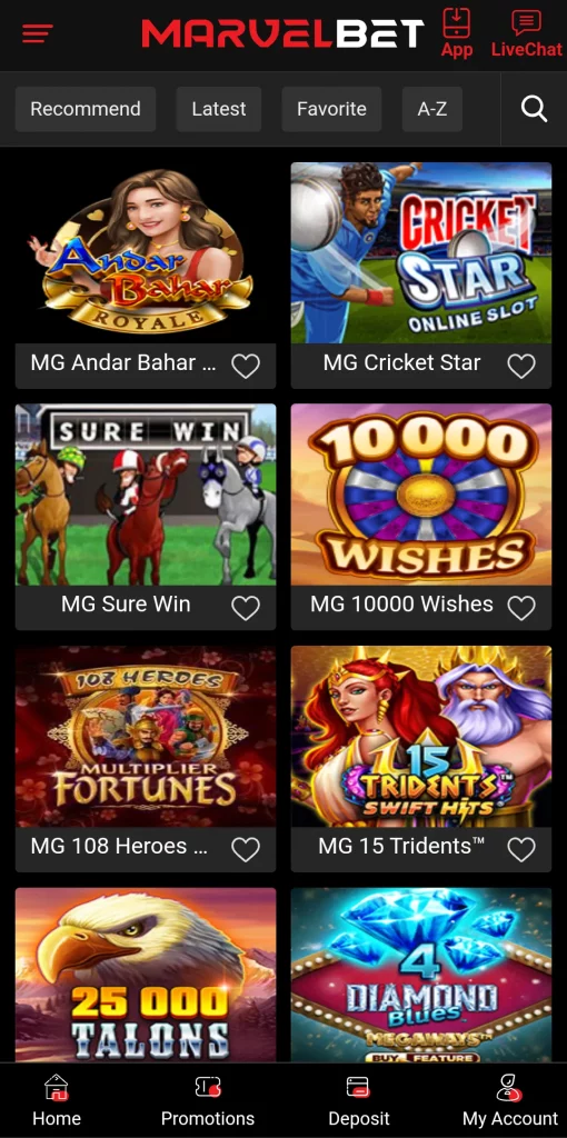 Slots at Marvelbet