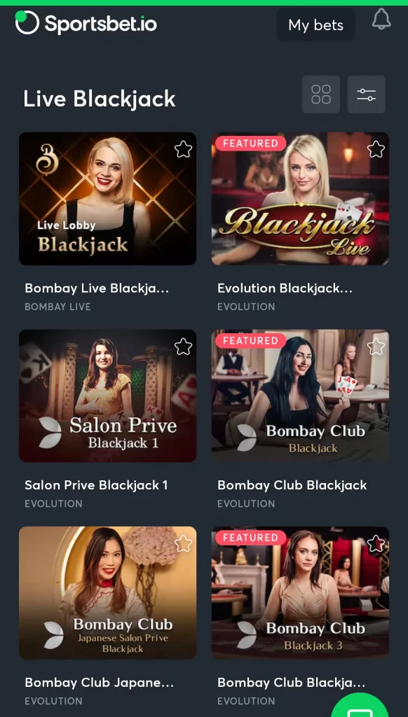 Blackjack at Sportsbet.io