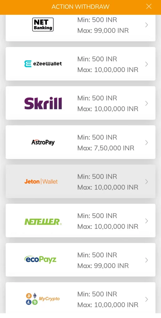 Withdrawal Methods at Cricbaba