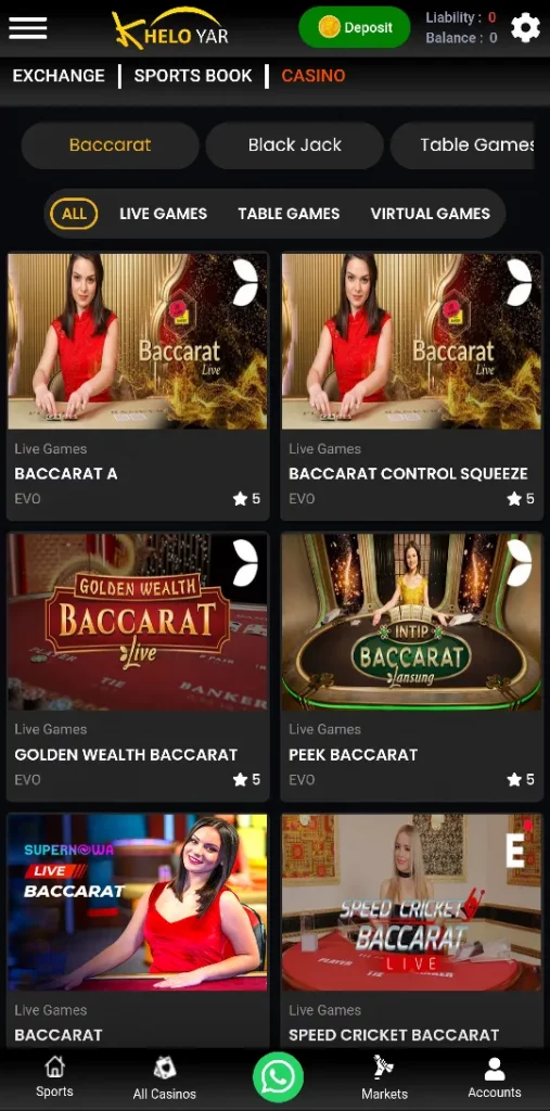 Baccarat at Kheloyar