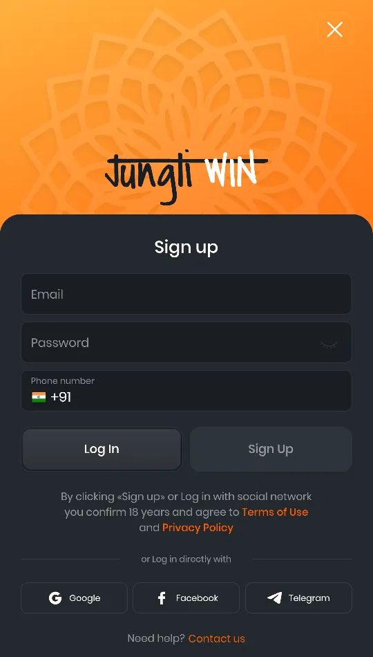 Signup and Login Process at Jungliwin