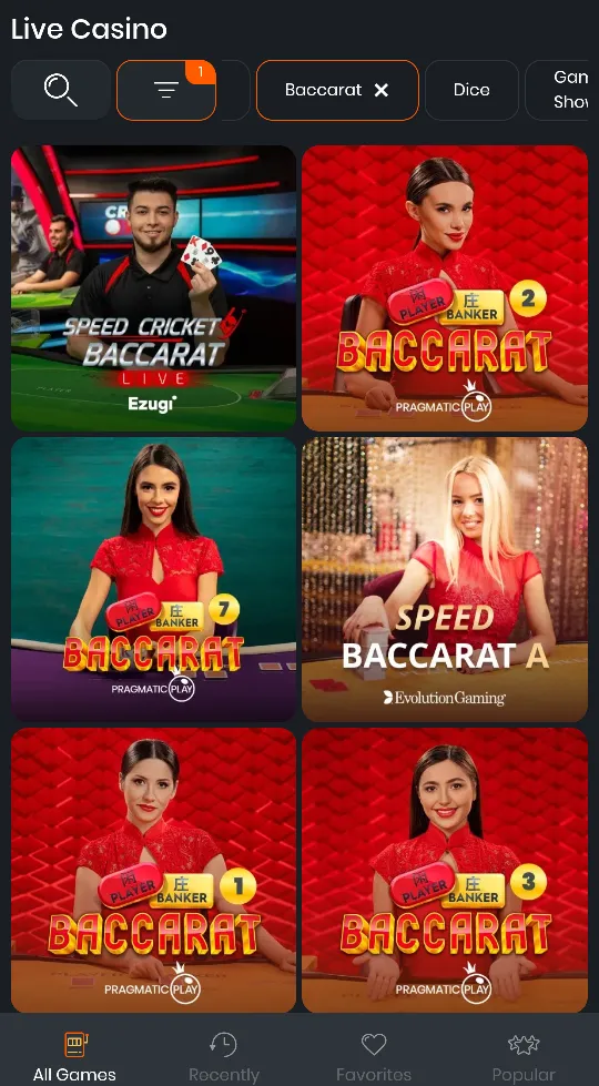 Baccarat Games At Jungliwin Casino