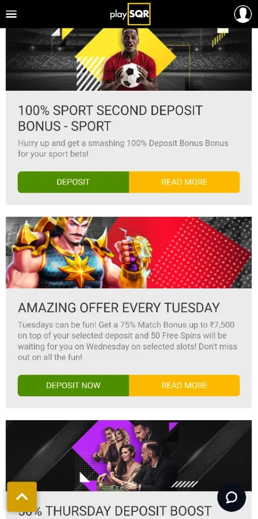 Welcome Bonus on PlaySQR