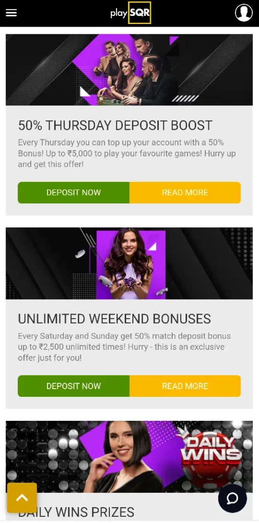 Welcome Bonus on PlaySQR