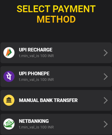 List of Deposit Methods at 24Betting 