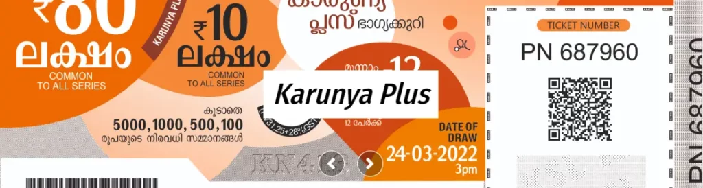 Karunya plus lottery ticket